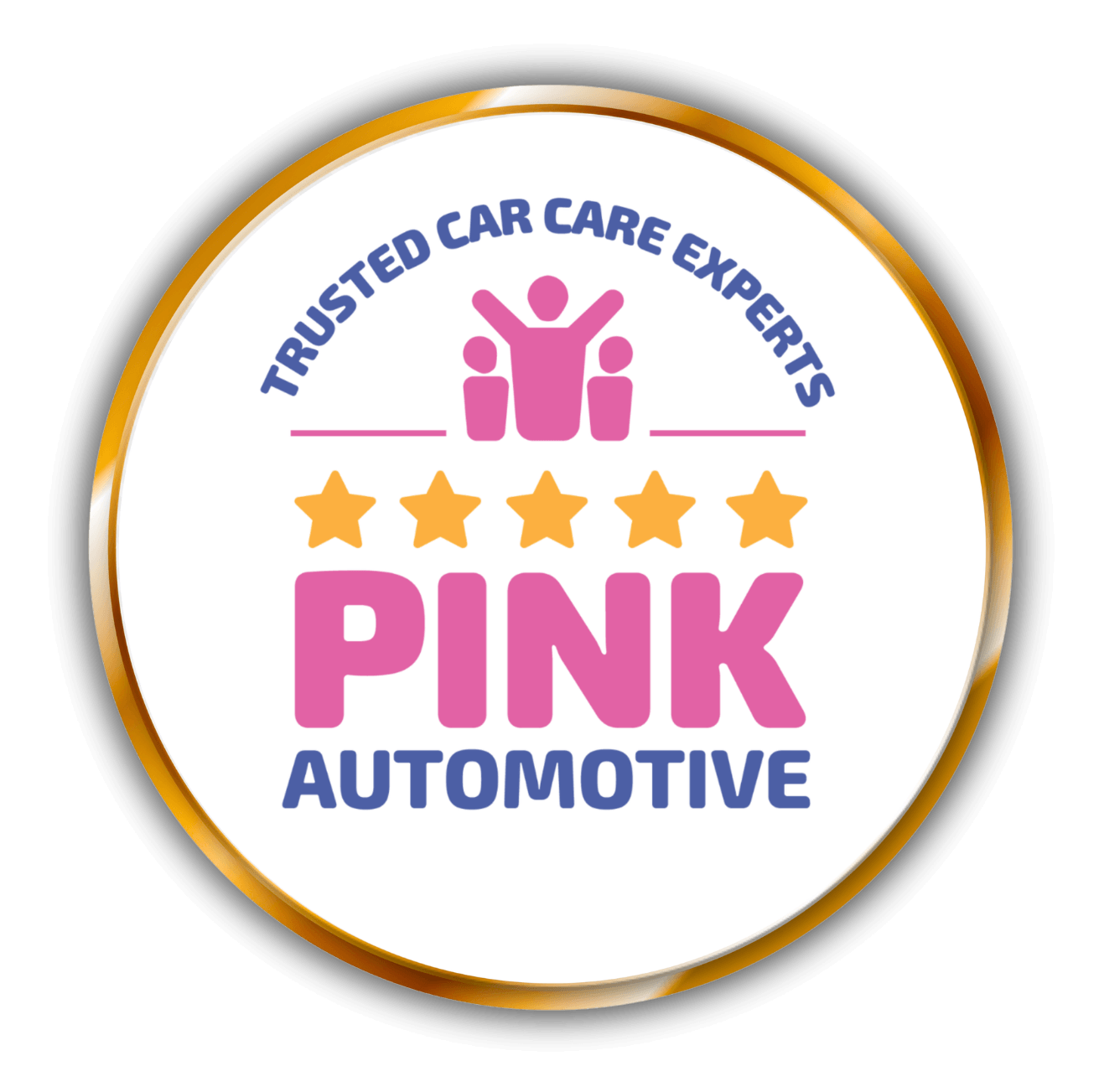 PINK AUTO LOGO V2 a logo with text and people